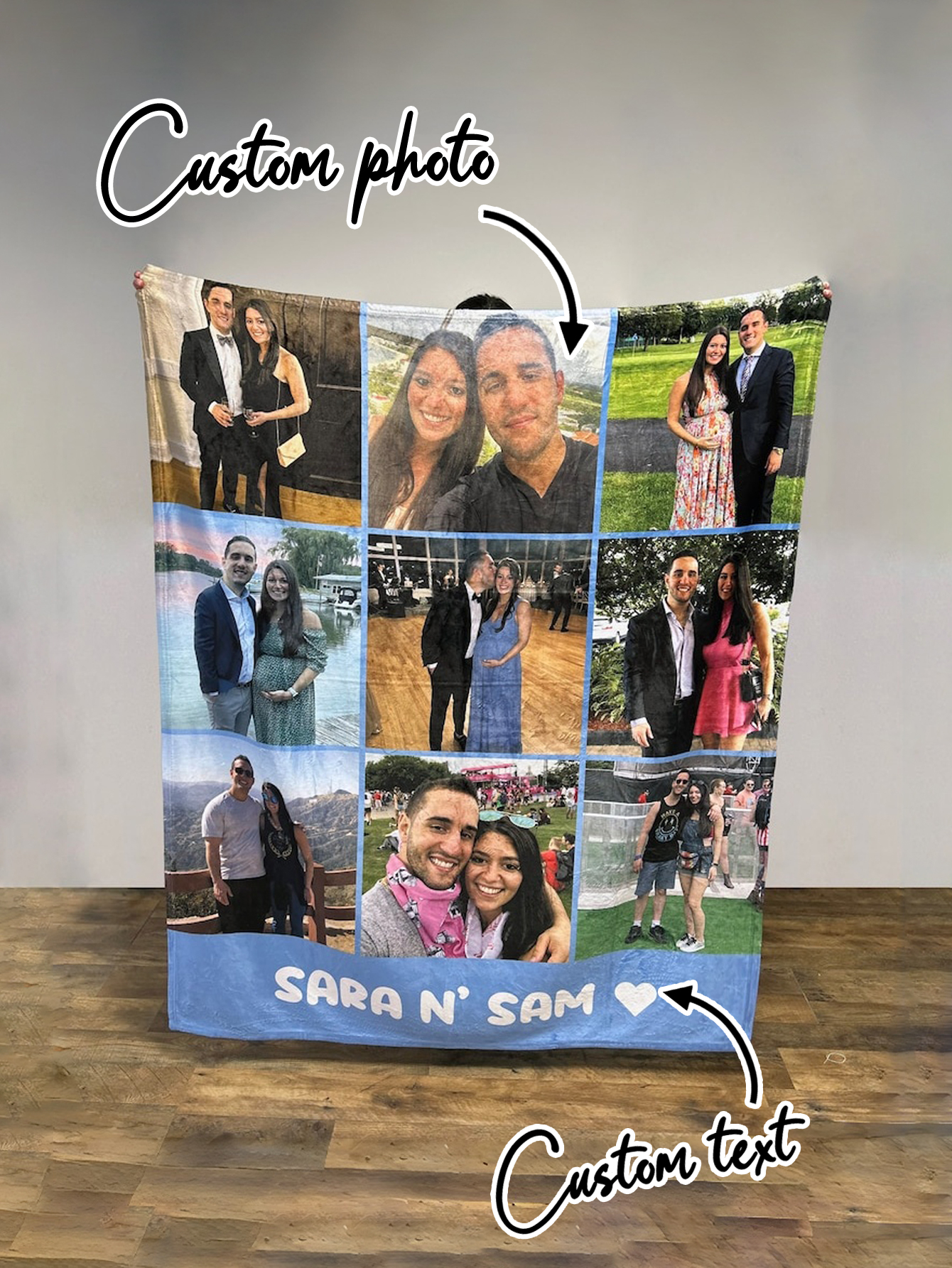 Custom Flannel Travel Photo Blanket Gift